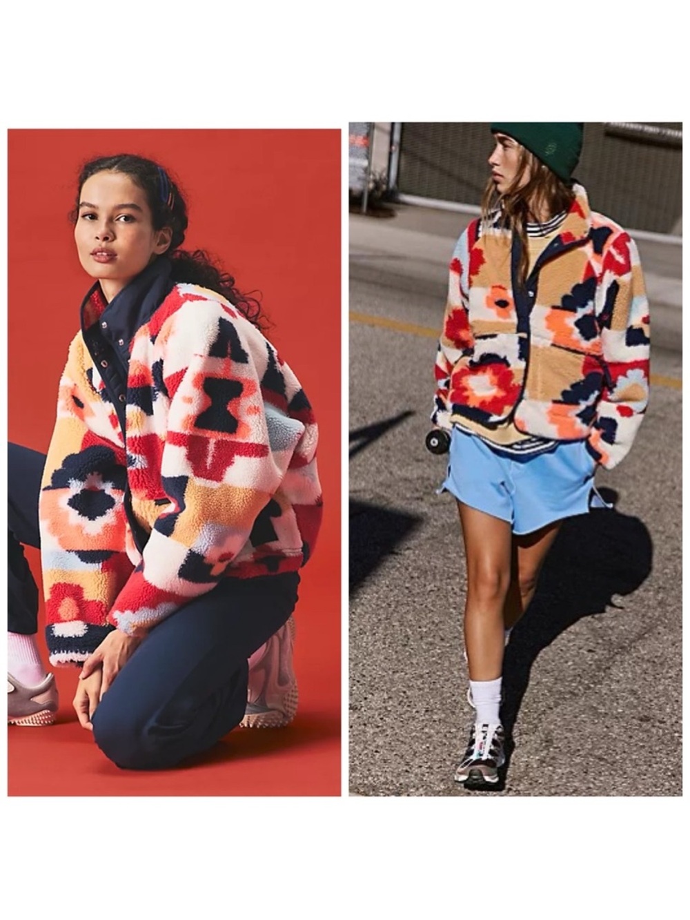 NWOT Free People Movement Hit The Slopes Printed Fleece Jacket $198 XS